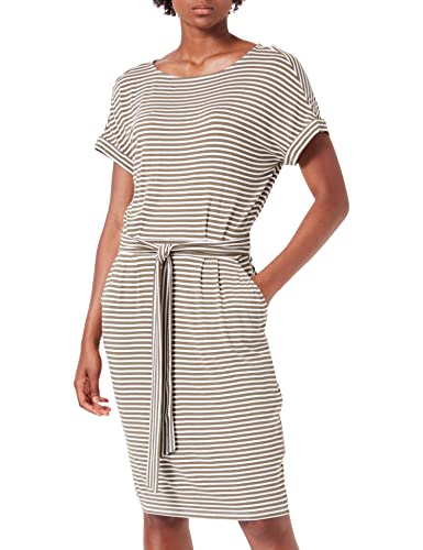 TOM TAILOR Damen Kleid mit Allover-Print 1031698, 29895 - Olive Offwhite Stripe, 36 von TOM TAILOR