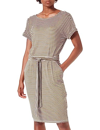 TOM TAILOR Damen Kleid mit Allover-Print 1031698, 29895 - Olive Offwhite Stripe, 38 von TOM TAILOR