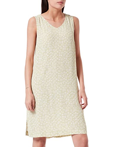 TOM TAILOR Damen Kleid mit Allover-Print 1032134, 29550 - Green Offwhite Leaf Design, 36 von TOM TAILOR