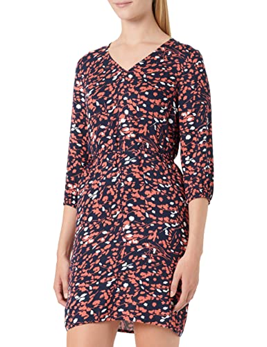 TOM TAILOR Damen Kleid mit Bindegürtel 1033666, 30617 - Navy Floral Design, 42 von TOM TAILOR