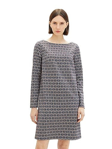 TOM TAILOR Damen Kleid mit Muster, geometrics ck jacquard, 38 von TOM TAILOR