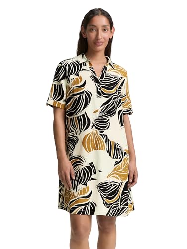 TOM TAILOR Damen 1046481 Kleid, 37999-Neutral Cut Leaves Design, 34 von TOM TAILOR