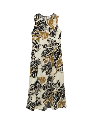 TOM TAILOR Damen 1046482 Kleid, 37999-Neutral Cut Leaves Design, 42 von TOM TAILOR