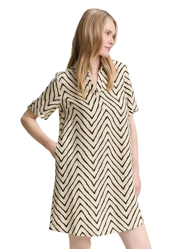 TOM TAILOR Damen 1046481 Kleid, 38058-Natural Zig Zag Design, 42 von TOM TAILOR