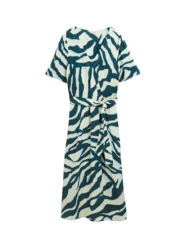 TOM TAILOR Damen 1046494 Kleid, 38068-Abstract Teal Zebra Print, 46 von TOM TAILOR
