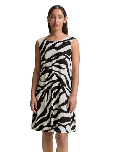 TOM TAILOR Damen 1046487 Kleid, 38070-Abstract Beige Zebra, 34 von TOM TAILOR