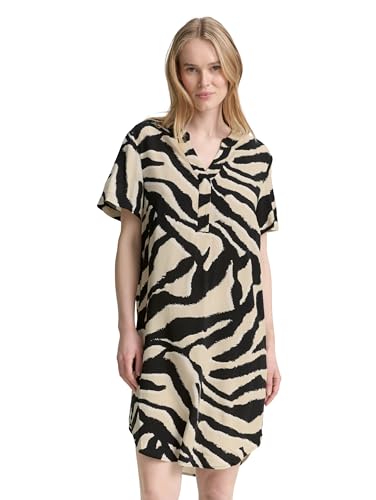 TOM TAILOR Damen 1046491 Kleid, 38070-Abstract Beige Zebra, 36 von TOM TAILOR
