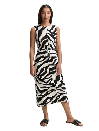 TOM TAILOR Damen 1046488 Kleid, 38070-Abstract Beige Zebra, 44 von TOM TAILOR