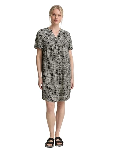 TOM TAILOR Damen 1046491 Kleid, 38117-Abstract Black Grid Design, 34 von TOM TAILOR