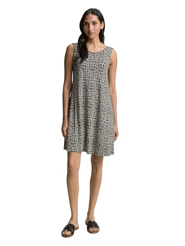 TOM TAILOR Damen 1046487 Kleid, 38117 - Abstract Black Grid Design, 44 EU von TOM TAILOR