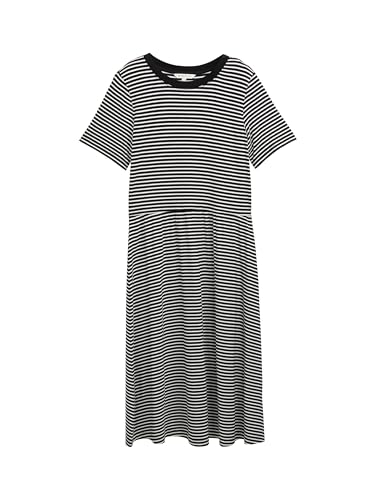 TOM TAILOR Damen 1046490 Kleid, 38780-White Black Irregular Stripe, 38 von TOM TAILOR