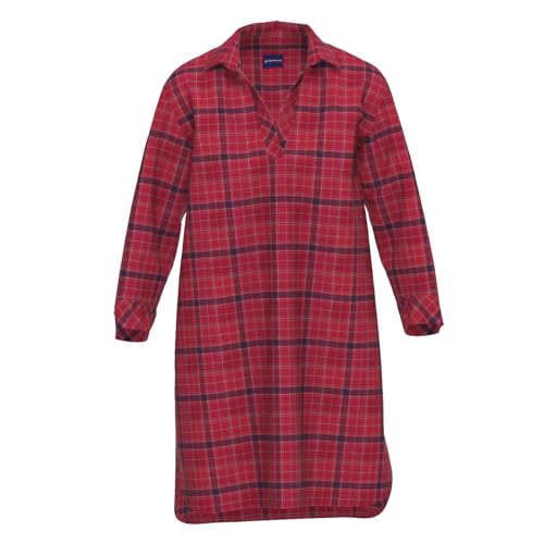 TOM TAILOR Damen Langarm-Flanell-Nachthemd in Karo - X-Mas S/36 von TOM TAILOR