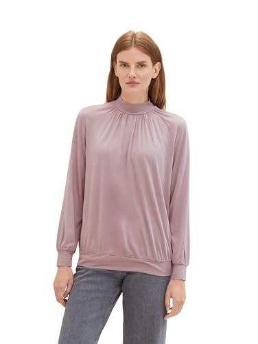 TOM TAILOR Damen Langarmshirt mit Stehkragen, dusty lilac, M TOM TAILOR Damen Langarmshirt mit Stehkragen, dusty lilac, M von TOM TAILOR