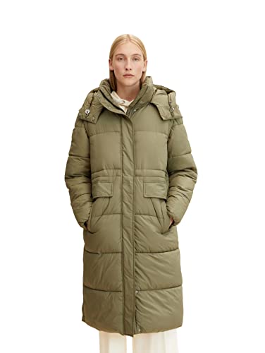 TOM TAILOR Damen Langer Wintermantel 1032504, 10905 - Tree Moss Green, M von TOM TAILOR