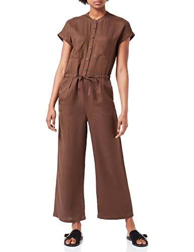 TOM TAILOR Damen Leinen Overall 1031369, 29521 - Chocolate Brown, 36 von TOM TAILOR