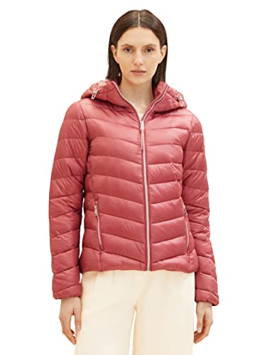 TOM TAILOR Damen 1036719 Lightweight Steppjacke mit Kapuze, 11850-baroque Rose, L von TOM TAILOR