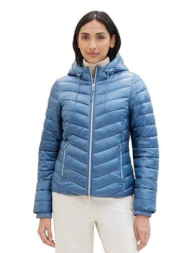 TOM TAILOR Damen Lightweight Steppjacke mit Kapuze, 31653 - Coronet Blue, S von TOM TAILOR