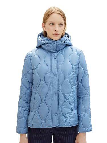 TOM TAILOR Damen Lightweight Steppjacke mit abnehmbarer Kapuze, 31653 - Coronet Blue, L von TOM TAILOR