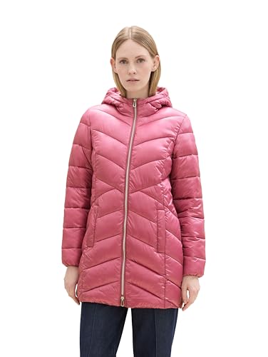 TOM TAILOR Damen Lightweight Steppmantel mit Kapuze, 16348 - Pink Velvet, XXL von TOM TAILOR