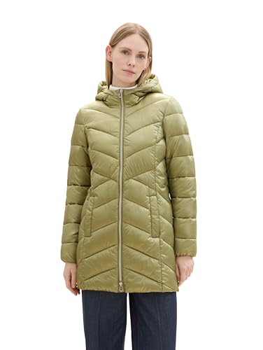 TOM TAILOR Damen Lightweight Steppmantel mit Kapuze, 35768 - Dark Sage, XS von TOM TAILOR