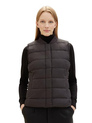 TOM TAILOR Damen Lightwight Steppweste, 14482 - Deep Black, XL von TOM TAILOR