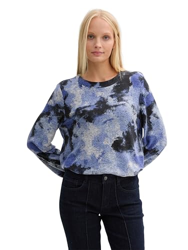 TOM TAILOR Damen Longsleeve mit Ballonärmeln, 37088 - Cloudy Blue Gradient Design, M von TOM TAILOR