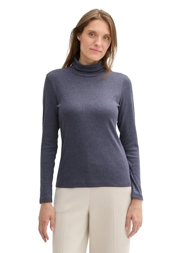 TOM TAILOR Damen Longsleeve mit Rollkragen, 24549 - Sky Captain Blue Melange, XL TOM TAILOR Damen Longsleeve mit Rollkragen, 24549 - Sky Captain Blue Melange, XL von TOM TAILOR