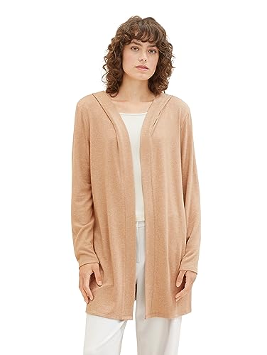 TOM TAILOR Damen 1038172 Longstyle T-Shirt Cardigan mit Kapuze, 32399-blush Mahogany Melange, L TOM TAILOR Damen 1038172 Longstyle T-Shirt Cardigan mit Kapuze, 32399-blush Mahogany Melange, L von TOM TAILOR