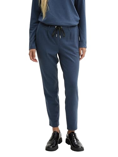 TOM TAILOR Damen Loose Fit Jersey-Hose, 36986 - Colony Blue Black Mini Pepita, 44/28 von TOM TAILOR