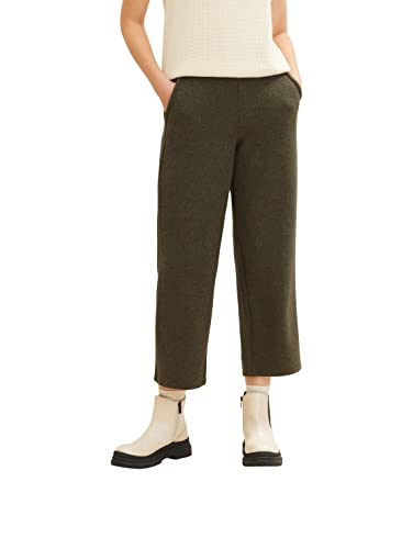 TOM TAILOR Damen 1034159 Loose Fit Stoffhose, 30668 - Tarmac Khaki Melange, 42W / 28L von TOM TAILOR