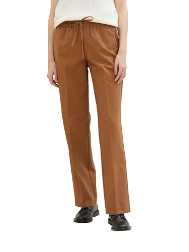 TOM TAILOR Damen Loose Fit Straight Hose, 34584 - Almond Brown, 34/32 von TOM TAILOR