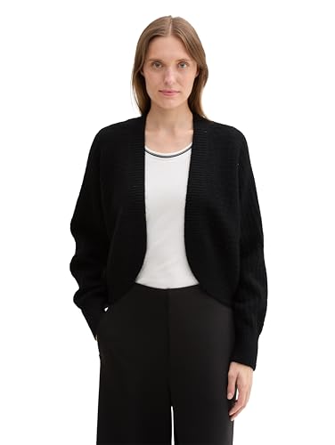 TOM TAILOR Damen Loose Fit Strickjacke, 14482 - Deep Black, M von TOM TAILOR