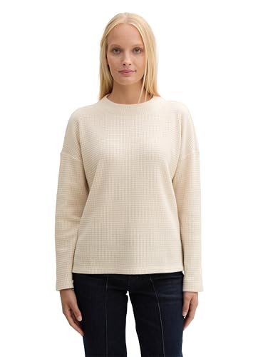 TOM TAILOR Damen Loose Fit Sweatshirt, 33962 - Doeskin Melange, S von TOM TAILOR
