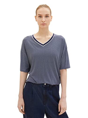 TOM TAILOR Damen Loose Fit T-Shirt mit elastischem Saum & Schleifen-Detail von TOM TAILOR