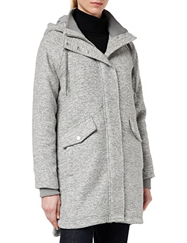 TOM TAILOR Damen Mantel mit Kapuze 1032472, 30285 - Grey Structure, M von TOM TAILOR