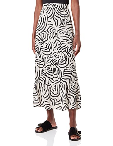 TOM TAILOR Damen Maxi Rock mit Allover-Print 1031673, 29963 - Beige Abstract Waves Design, 46 von TOM TAILOR