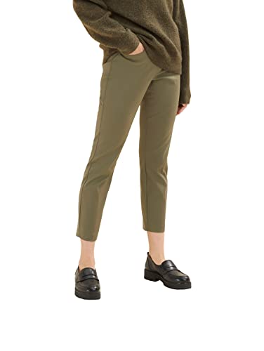 TOM TAILOR Damen Mia Slim Fit Chinohose 1034544, 18123 - Tarmac Khaki, 34W / 28L von TOM TAILOR