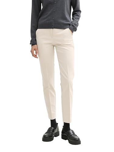 TOM TAILOR Damen Mia Slim Fit Hose,12365 - Dusty Beige, 46/30 von TOM TAILOR