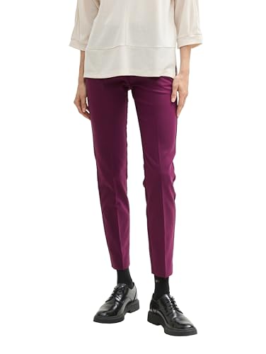 TOM TAILOR Damen Mia Slim Fit Hose,35796 - BlackBerry, 40/30 von TOM TAILOR