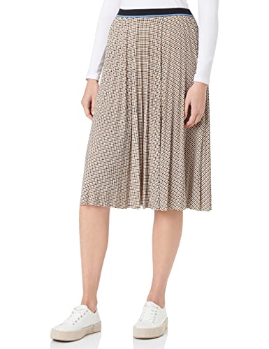 TOM TAILOR Damen Midi Plissee Rock 1034568, 24612 - Camel Small Check, 42 von TOM TAILOR