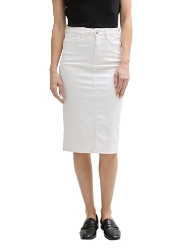 TOM TAILOR Damen 1046439 Midi Rock, 10315-Whisper White, 34 von TOM TAILOR