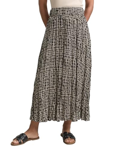 TOM TAILOR Damen 1046452 Midi Rock, 38117-Abstract Black Grid Design, 38 von TOM TAILOR