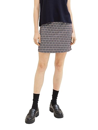 TOM TAILOR Damen Mini Rock mit Jacquard-Muster, geometrics ck jacquard, 36 von TOM TAILOR