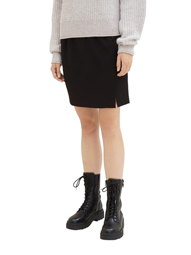 TOM TAILOR Damen Mini Rock mit Schlitz, deep black, 32 von TOM TAILOR