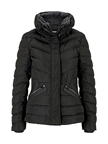 TOM TAILOR Damen Stehkragen Pufferjacke mit recyceltem Polyester 1026989, 14482 - Deep Black, M von TOM TAILOR