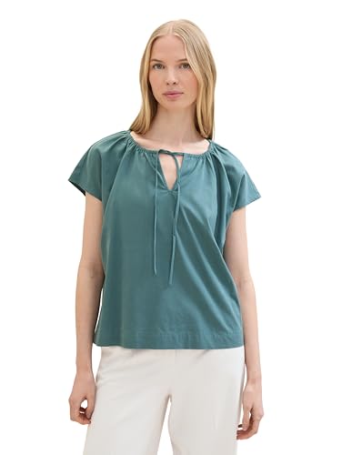 TOM TAILOR Damen Overiszed Fit Bluse mit Bindedetail, 10697 - Sea Pine Green, 40 von TOM TAILOR