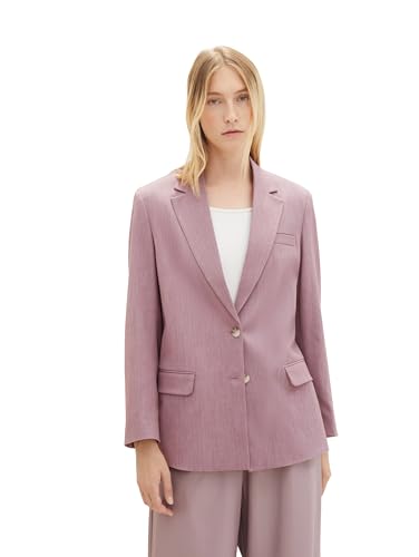 TOM TAILOR Damen Oversized Fit Basic Blazer , dusty lilac melange, 36 von TOM TAILOR