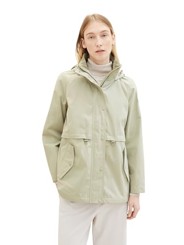 TOM TAILOR Damen Parka Mantel mit Kapuze, 34895 - Desert Green, M von TOM TAILOR