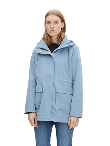 TOM TAILOR Damen Parka mit Reißverschlussdetail 1030080, 28800 - Faded Denim Blue, S von TOM TAILOR