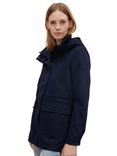 TOM TAILOR Damen Parka mit Reißverschlussdetail 1030080, 10668 - Sky Captain Blue, S von TOM TAILOR